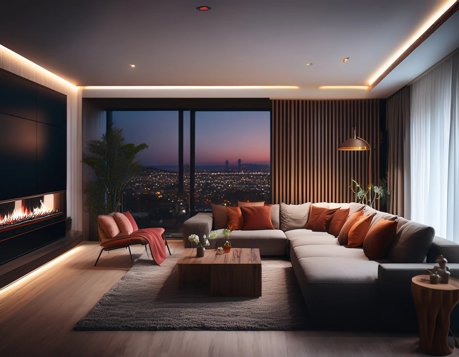Premium automated living space with smart wall control panel